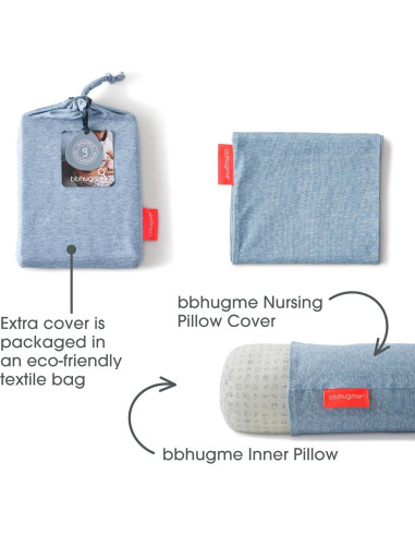 Funda de Almohada de Lactancia bbhugme Azul Melange - Algodón