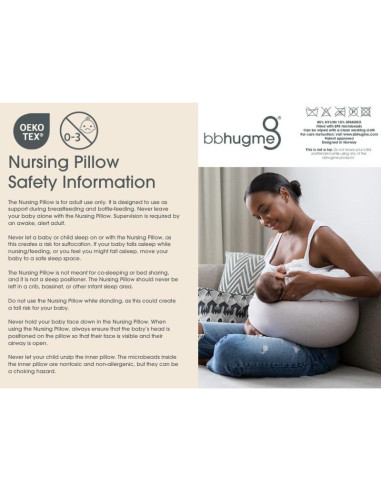 Funda de Almohada de Lactancia bbhugme Azul Melange - Algodón