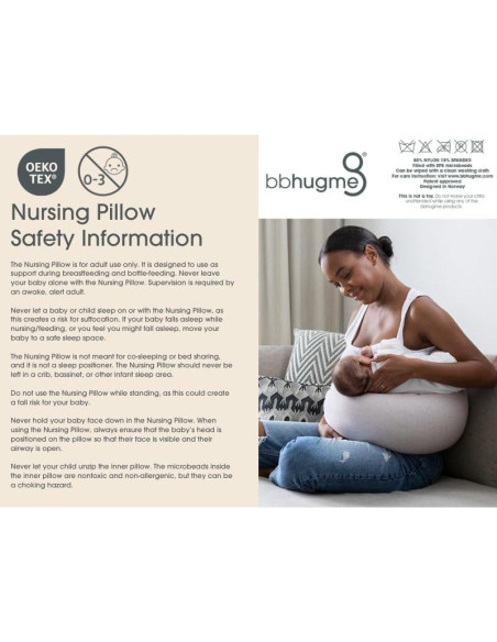 Funda de Almohada de Lactancia bbhugme Azul Melange - Algodón Funda de Almohada de Lactancia bbhugme Azul Melange - Algodón