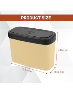 Cubo de Basura para Auto Hbxdeco Beige Impermeable 17.8L 2