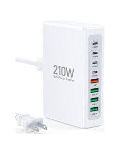 Cargador USB C 210W BREEKET Estación Carga Rápida 8 Puertos