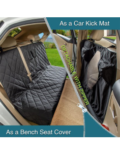 Funda de Asiento para Perros YEENIS Extra Grande Negra 2