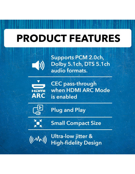 Extensor de Audio OREI ARC-EX300-K HDMI y SPDIF hasta 150m