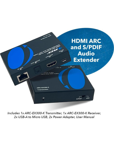 Extensor de Audio OREI ARC-EX300-K HDMI y SPDIF hasta 150m