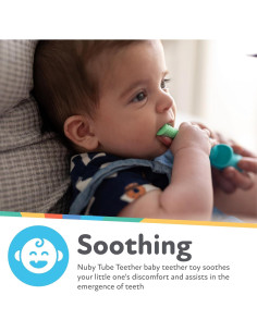 Mordedores de Dentición Nuby Tube Teether 2-Pack Elefante y Jirafa 2