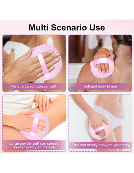 Puf de Polvo Corporal WEMEGA Rosa Extra Grande 15.24cm