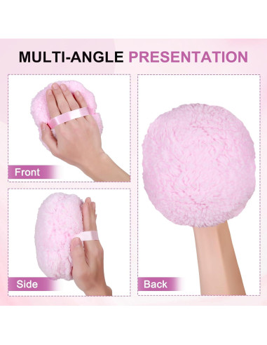 Puf de Polvo Corporal WEMEGA Rosa Extra Grande 15.24cm