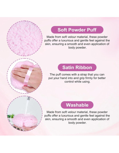 Puf de Polvo Corporal WEMEGA Rosa Extra Grande 15.24cm