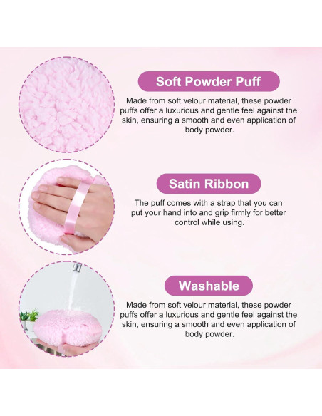 Puf de Polvo Corporal WEMEGA Rosa Extra Grande 15.24cm
