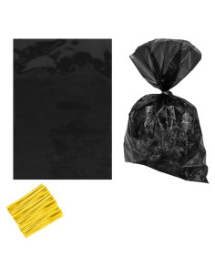 Paquete de 50 bolsas de celofán negro 23x15 cm CC Wonderland