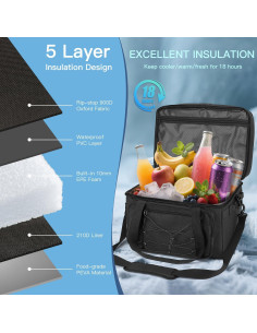 Bolsa de Enfriamiento Portátil TONRUYN 50L Doble Nivel con Ruedas 2