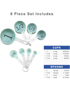 Juego de Tazas y Cucharas Medidoras BLEWAY para Discapacidad Visual 2