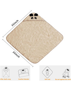 Toalla de Baño para Bebé ROMASA con Capucha 89x89 cm Algodón 2