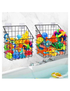 Organizador de Juguetes de Baño Greentainer - 2 Piezas Metal Negro