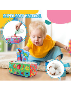 Caja de Tejidos Montessori URMYWO para Bebés 0-1 Año 2