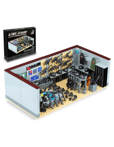 Juego de Bloques de Construcción Militar C-607018 con 6 Figuras