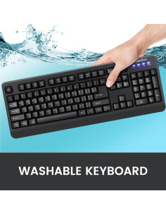 Teclado USB Lavable Perixx PERIBOARD-517 IP65 Negro 2