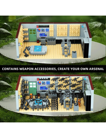 Juego de Bloques de Construcción Militar C-607018 con 6 Figuras