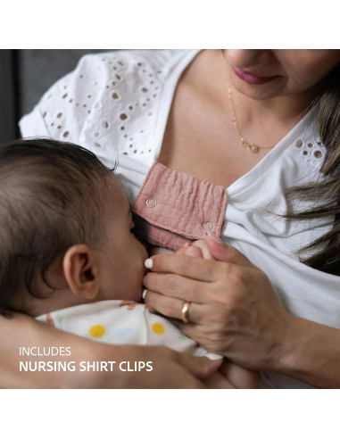 Cubierta de Lactancia 5-en-1 Nilsa Algodón Muslín Rosa