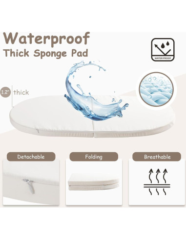 Cesta para Cambiar Bebés Boho con Almohadilla Impermeable