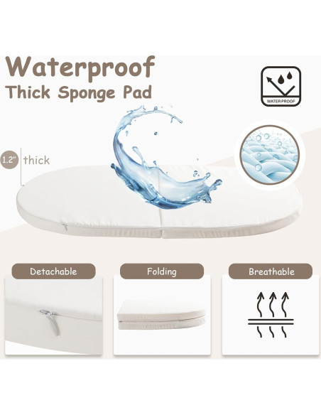 Cesta para Cambiar Bebés Boho con Almohadilla Impermeable