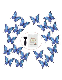 20 Calcomanías Antideslizantes Secopad Mariposa Azul 11.4x8.9cm