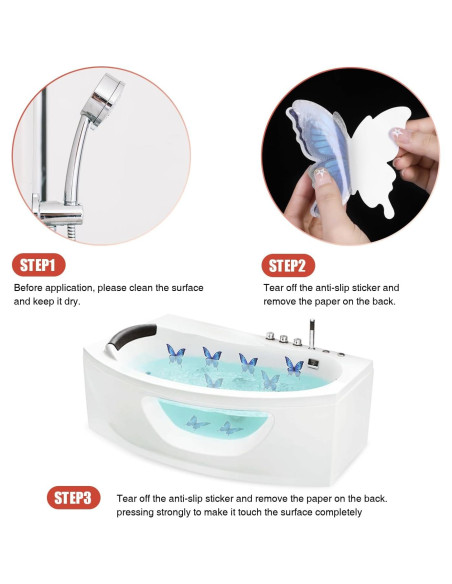 20 Calcomanías Antideslizantes Secopad Mariposa Azul 11.4x8.9cm