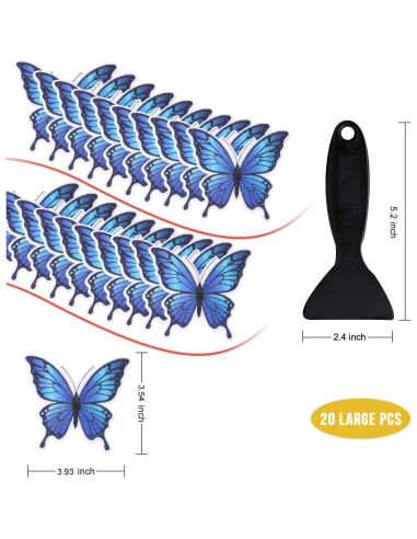 20 Calcomanías Antideslizantes Secopad Mariposa Azul 11.4x8.9cm