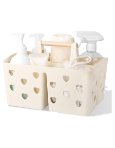 Caddy de Ducha Portátil Anyoifax Beige con Agujeros de Drenaje