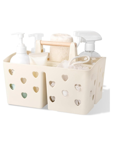 Caddy de Ducha Portátil Anyoifax Beige con Agujeros de Drenaje