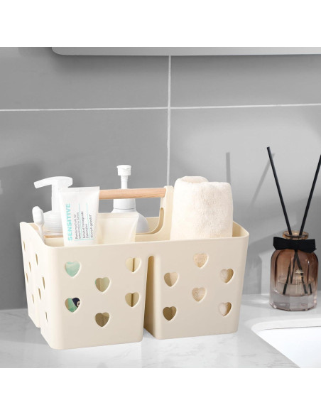 Caddy de Ducha Portátil Anyoifax Beige con Agujeros de Drenaje