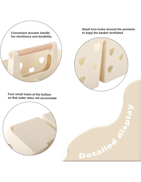 Caddy de Ducha Portátil Anyoifax Beige con Agujeros de Drenaje