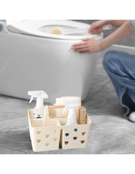 Caddy de Ducha Portátil Anyoifax Beige con Agujeros de Drenaje