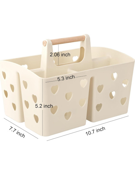 Caddy de Ducha Portátil Anyoifax Beige con Agujeros de Drenaje