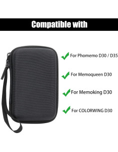 Funda Dura Aenllosi para Impresora Etiquetas Phomemo D30 Negra 2