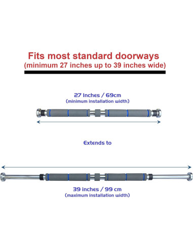 Barra de Dominadas GF Garren Fitness Ajustable 27-39"