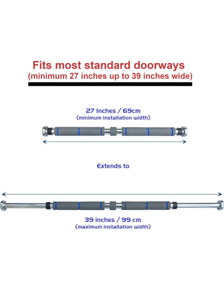 Barra de Dominadas GF Garren Fitness Ajustable 27-39"