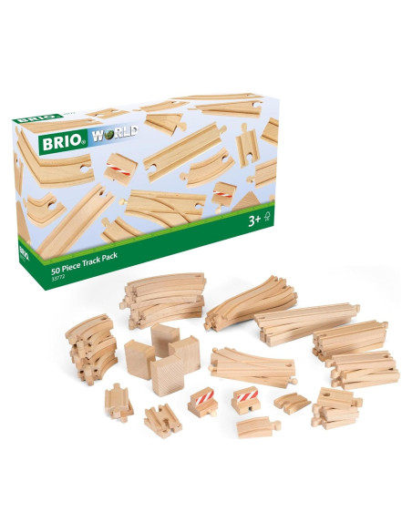 Paquete de Pistas de Tren de Madera BRIO - 50 Piezas - FSC