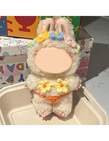 Conjunto de Ropa para Muñeca QIUTIMIY - Diadema y Bikini Amarillo