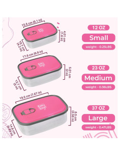 Juego de 3 Contenedores de Almuerzo Easy Togo Acero Inoxidable 2.1L 2