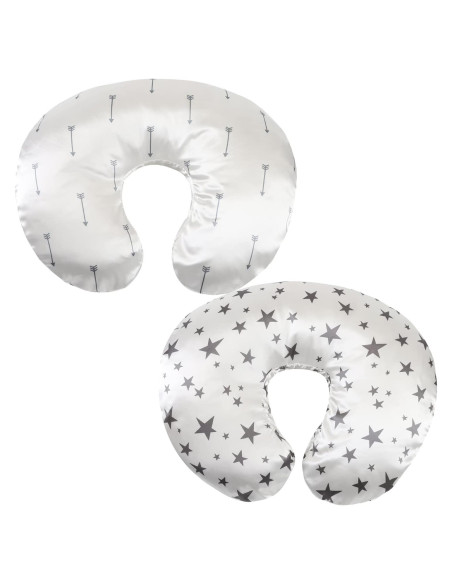 Juego de Fundas para Almohada de Lactancia Tcmyyund - 2 Piezas de Satén Suave