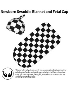 Conjunto Manta y Gorro Bebé Algodón Muitanerkd A Cuadros 2