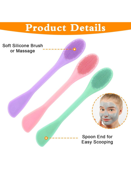 3 Piezas Aplicador de Mascarilla Facial Silicona TIESOME