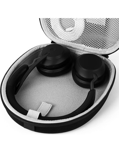 Funda Dura para Auriculares Linkidea Negra con Almacenamiento