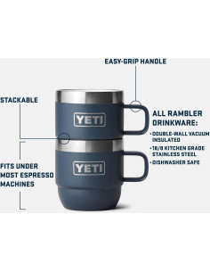 Taza Apilable YETI 6 oz Acero Inoxidable Aislada al Vacío 2 Pzas 2
