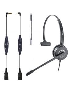 Auricular Plantronics VT6932 QD 3.5mm y USB-C con micrófono