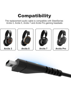 Cable de Audio Zosvoses 1.5m para Auriculares SteelSeries Arctis 2