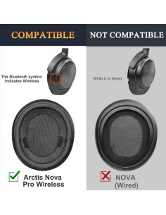 Almohadillas de Gel Refrigerante SOULWIT para Auriculares Steelseries Arctis Nova Pro - Negro Dorado 2