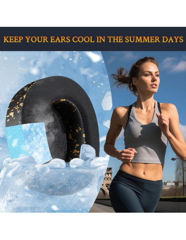 Almohadillas de Gel Refrigerante SOULWIT para Auriculares Steelseries Arctis Nova Pro - Negro Dorado