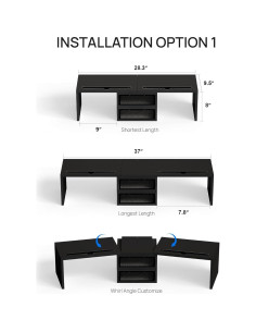 Soporte Elevador para Doble Monitor ZIFTY con Cajones Negro 2
